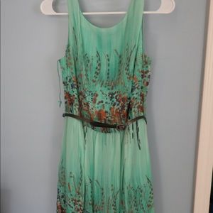 Green SunDress with splattered design